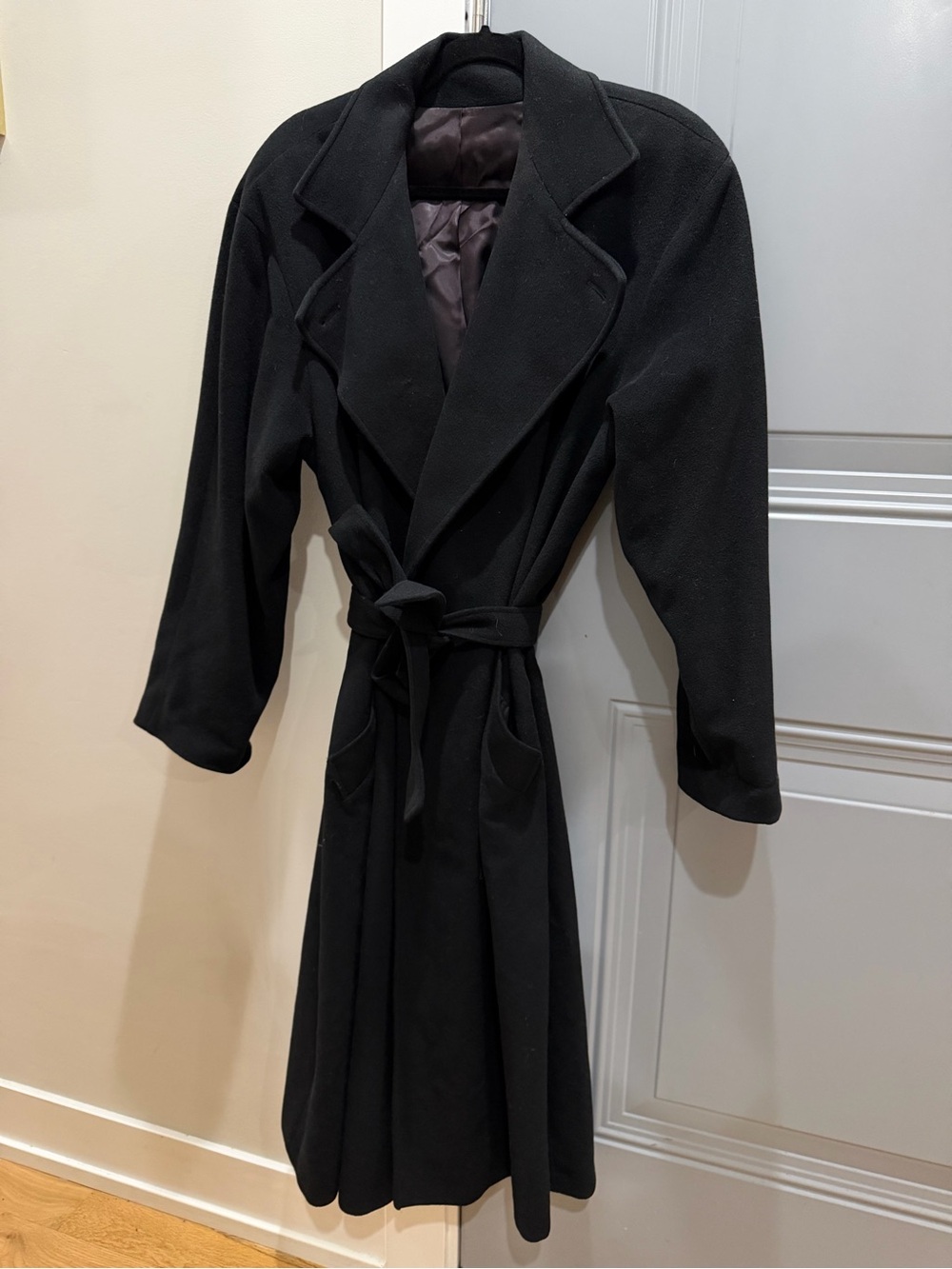 Classic Black Wrap Coat — Women’s Timeless Trench